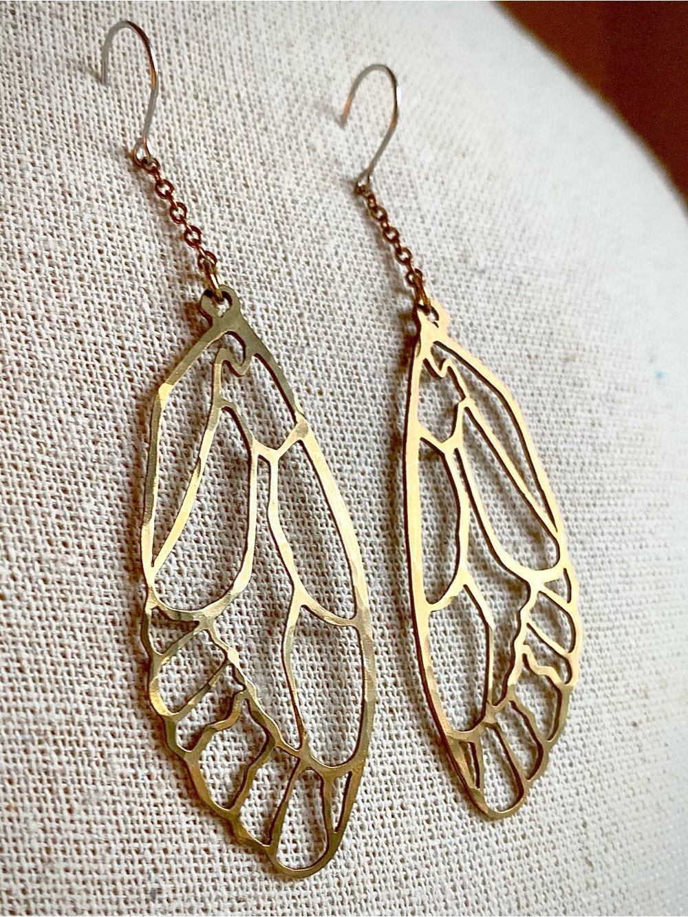Cicada Wing Earrings - Bronze - Artisan Made NWOT